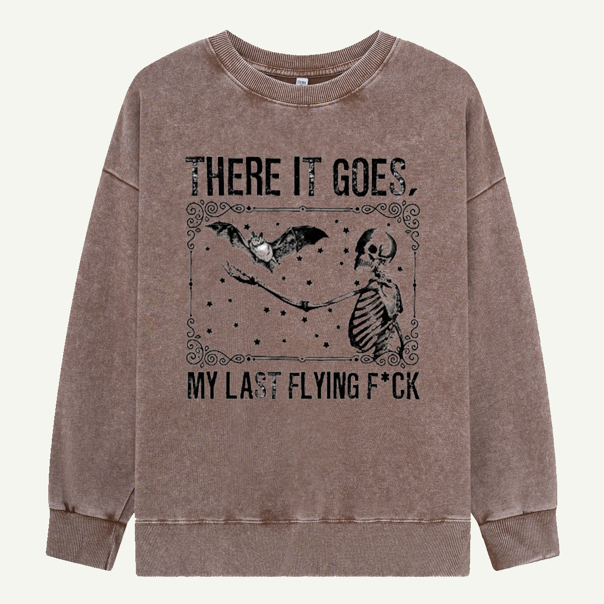 Last Flying Bat Skeleton Washed Sweatshirts