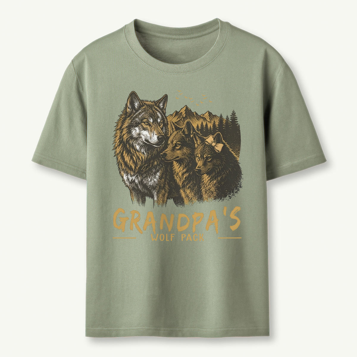 Grandpa’s Wolf Pack Mountain T-Shirt