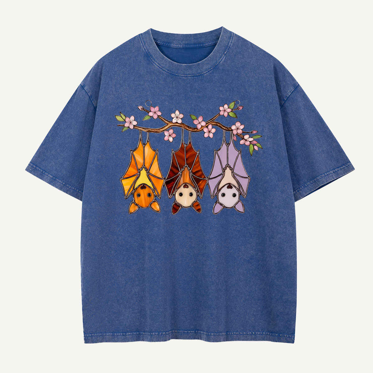 Cherry Blossom Bat Trio Washed T-Shirt