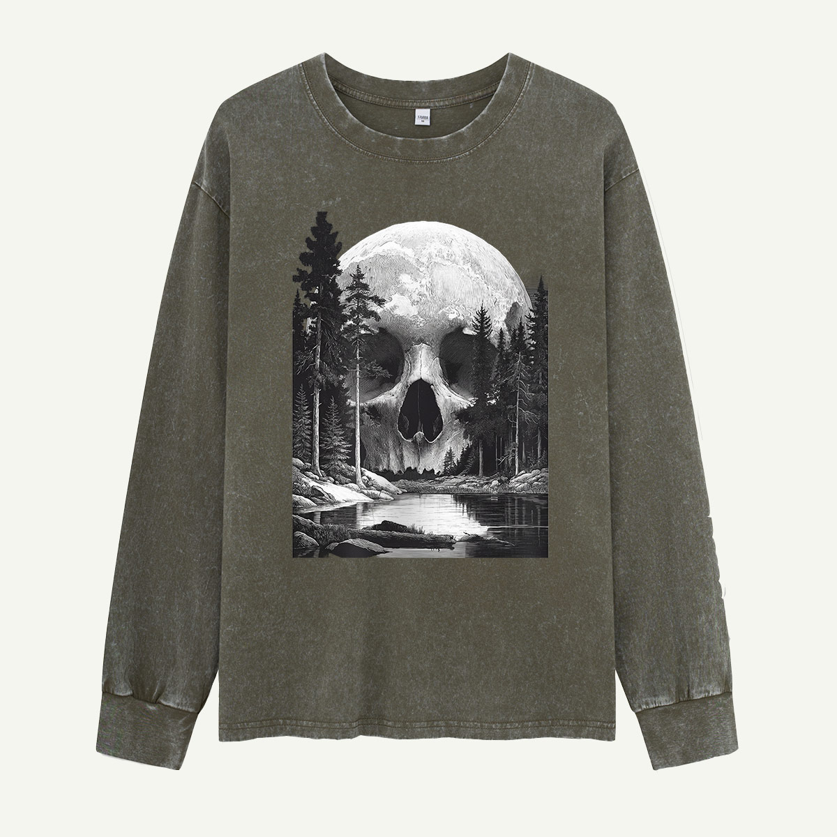 The Forest Under a Giant Skull Washed Long Sleeves