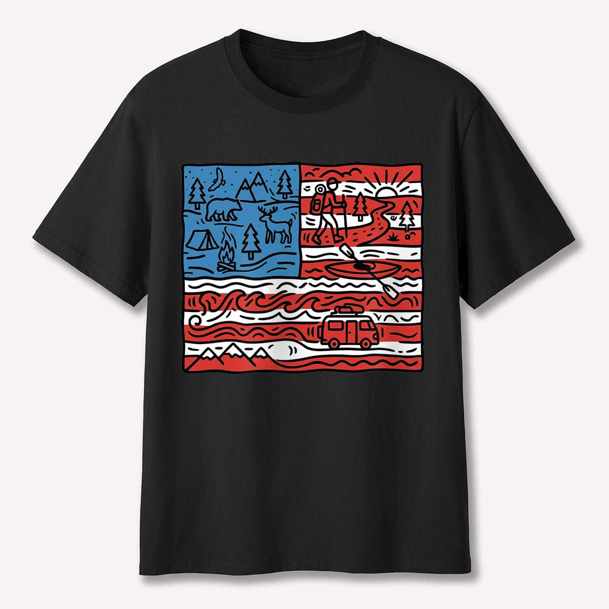 Outdoor Adventure Flag T-Shirt