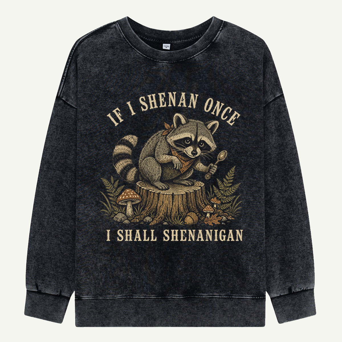 Raccoon Shenanigan Season Washed Sweatshirts