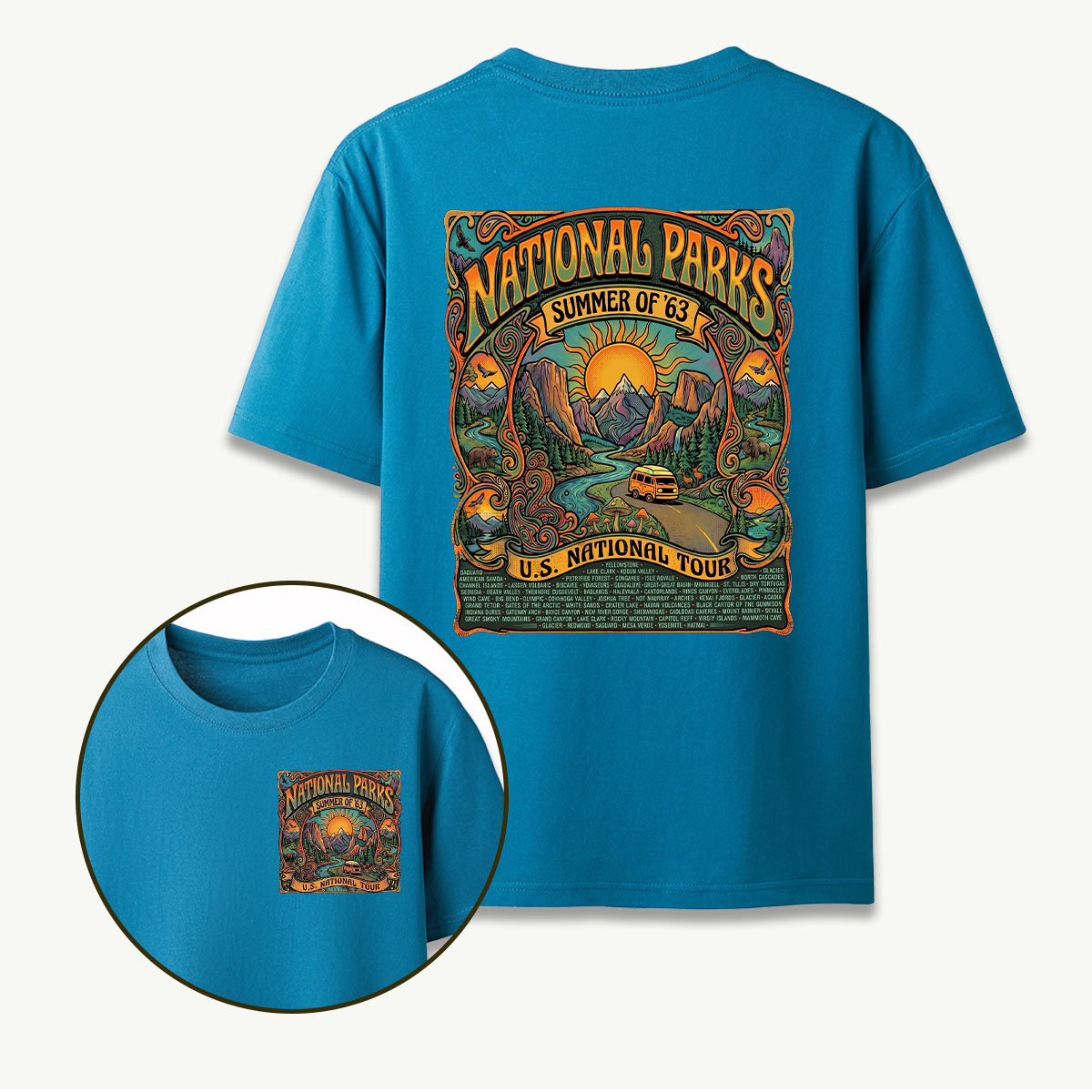 Vintage National Parks US Tour Summer of 63 Retro T-Shirt