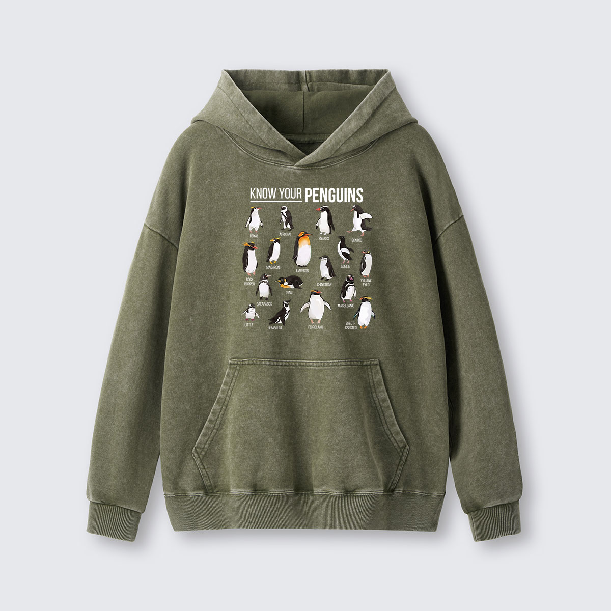 Know Your Penguins Washed Hoodie