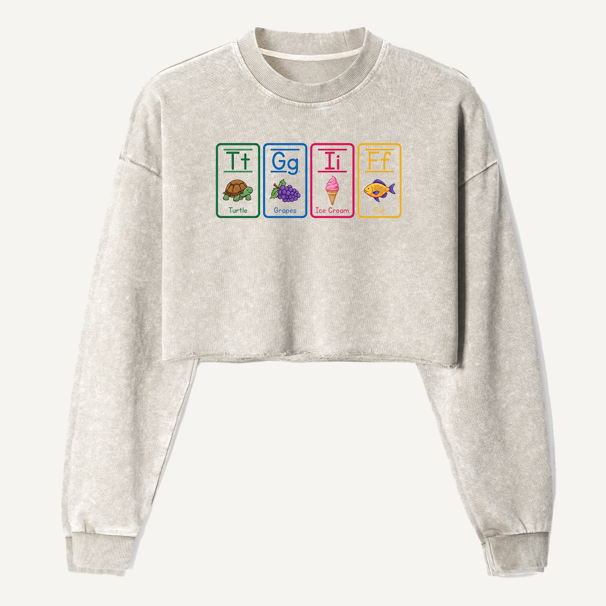 Nature Elements Periodic Chart Women's Washed Cropped Sweatshirt