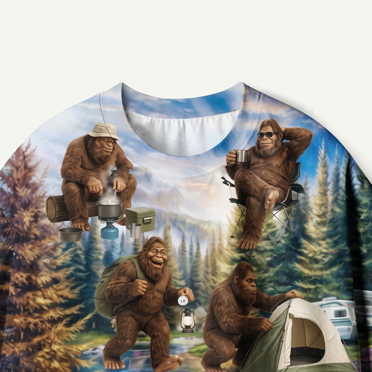 Funny Cryptids Camping Premium Eco Tee