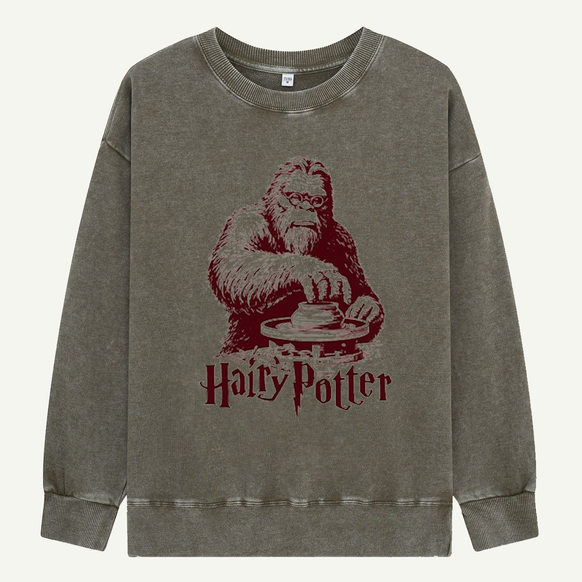 Hairy Potter Bigfoot Wizard Washed Sweatshirts