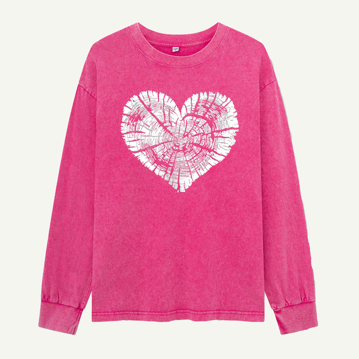 Tree Ring Heart Washed Long Sleeves