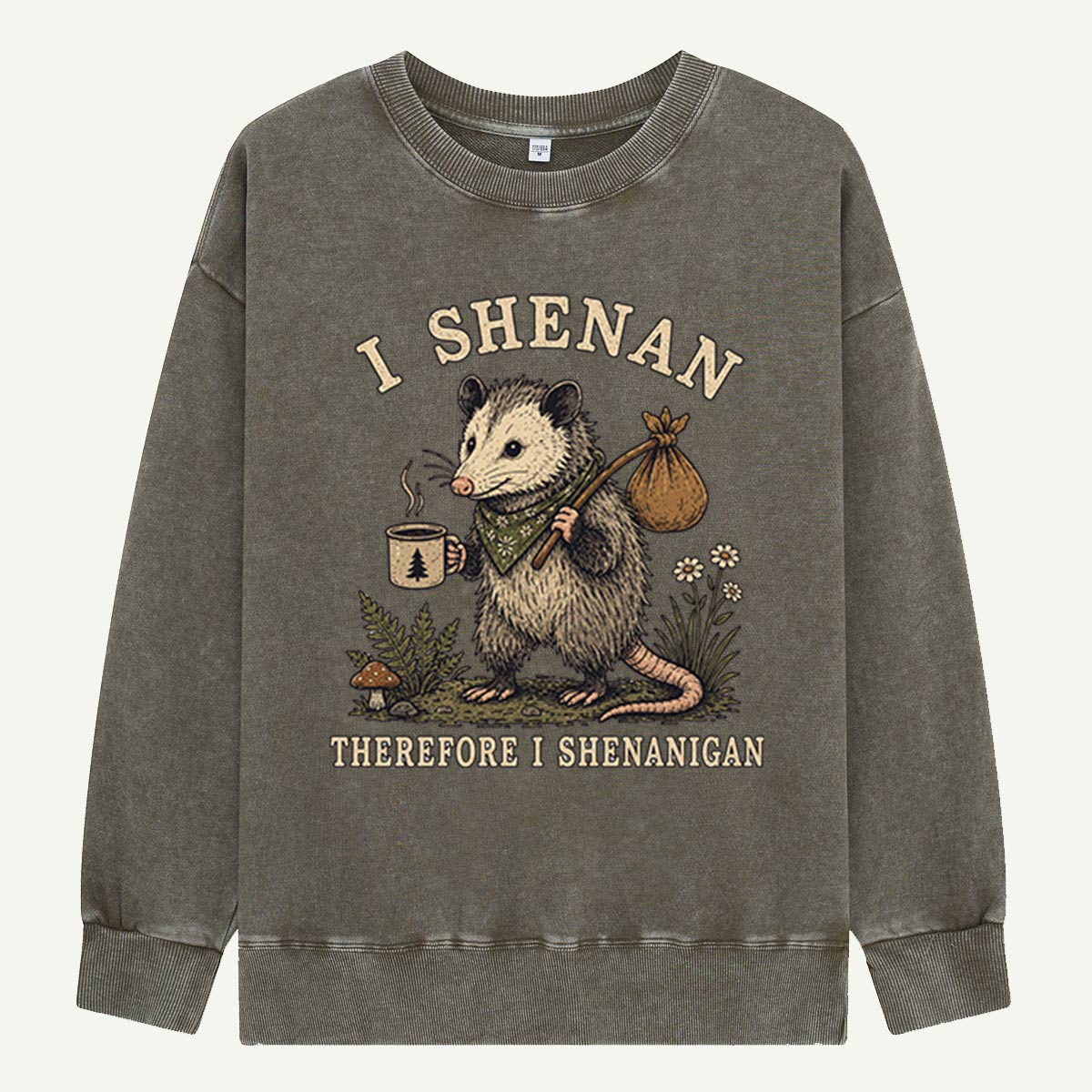 Opossum Shenanigan Philosophy Washed Sweatshirts