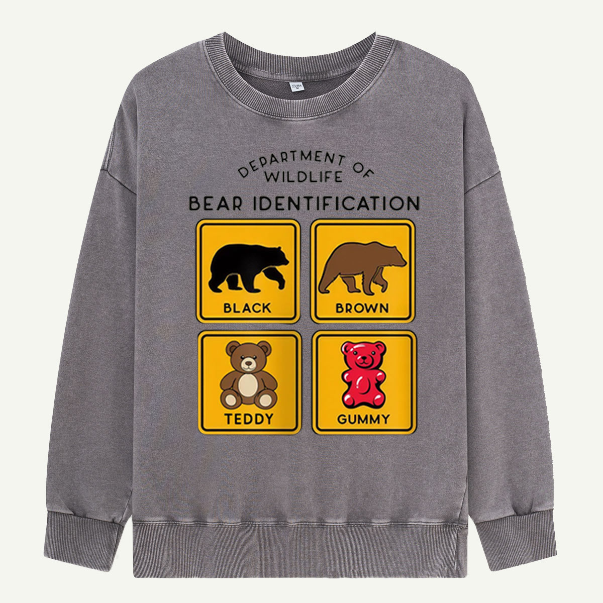 Department of Wildlife Bear Identification Washed Sweatshirts