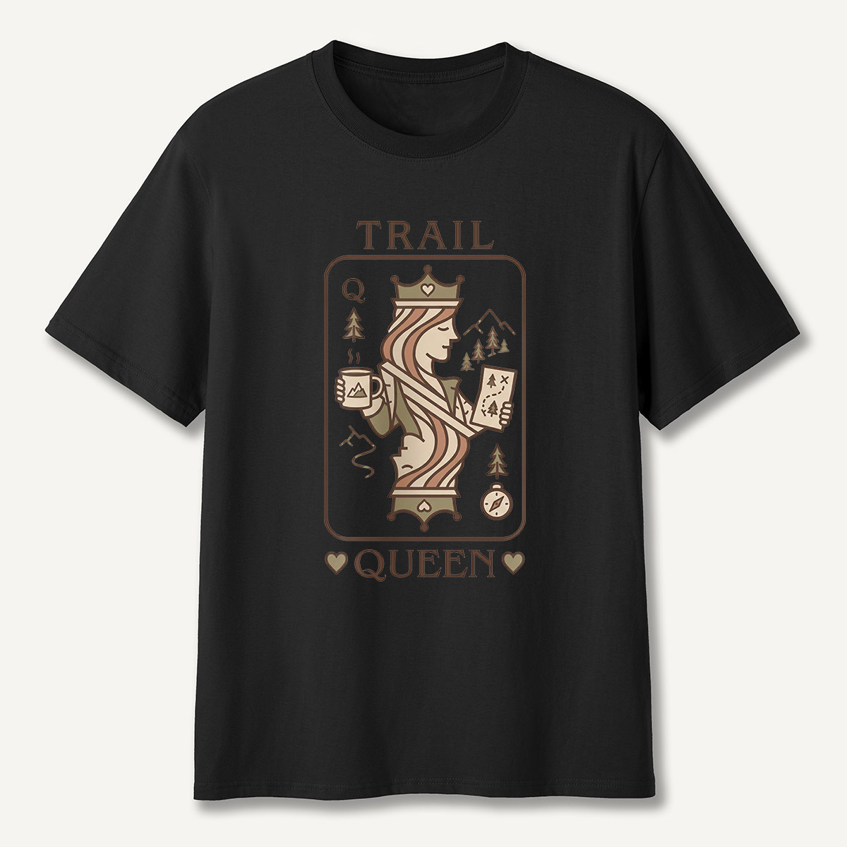 Trail Queen Hiking Playing Card  T-Shirt