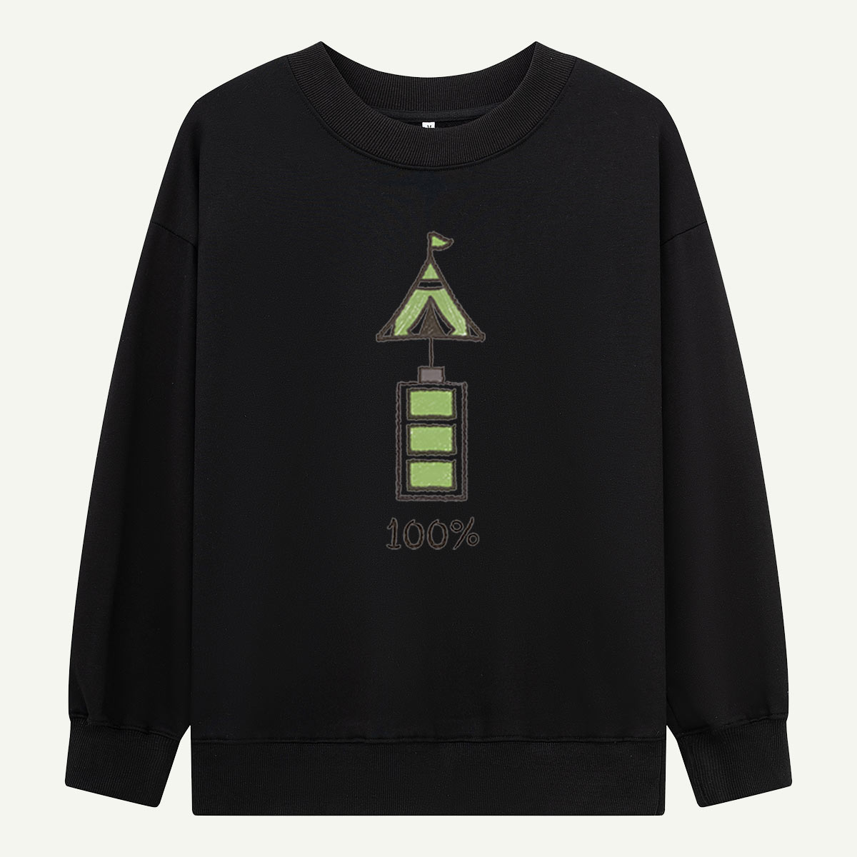 Camping Fully Charged 100% Sweatshirts