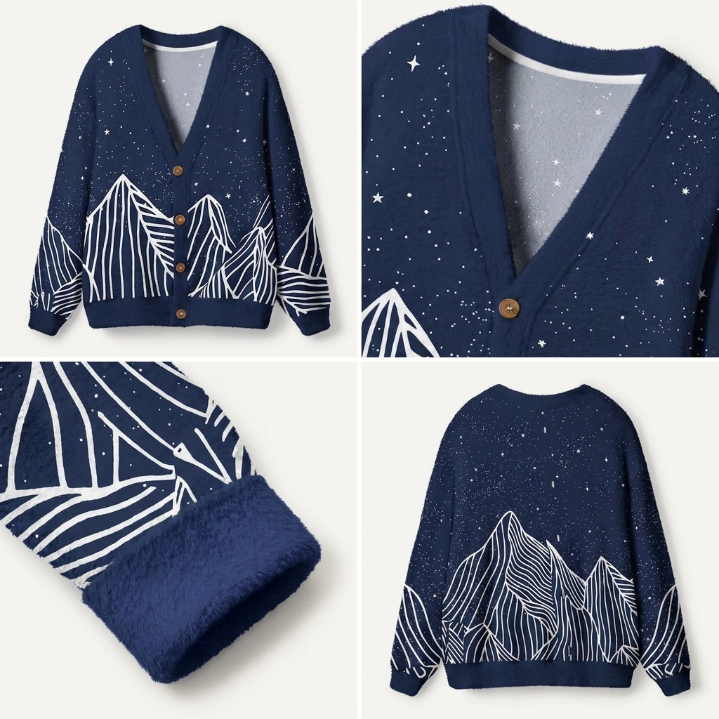 Alpine Etching Premium Ugly Cardigan Sweaters