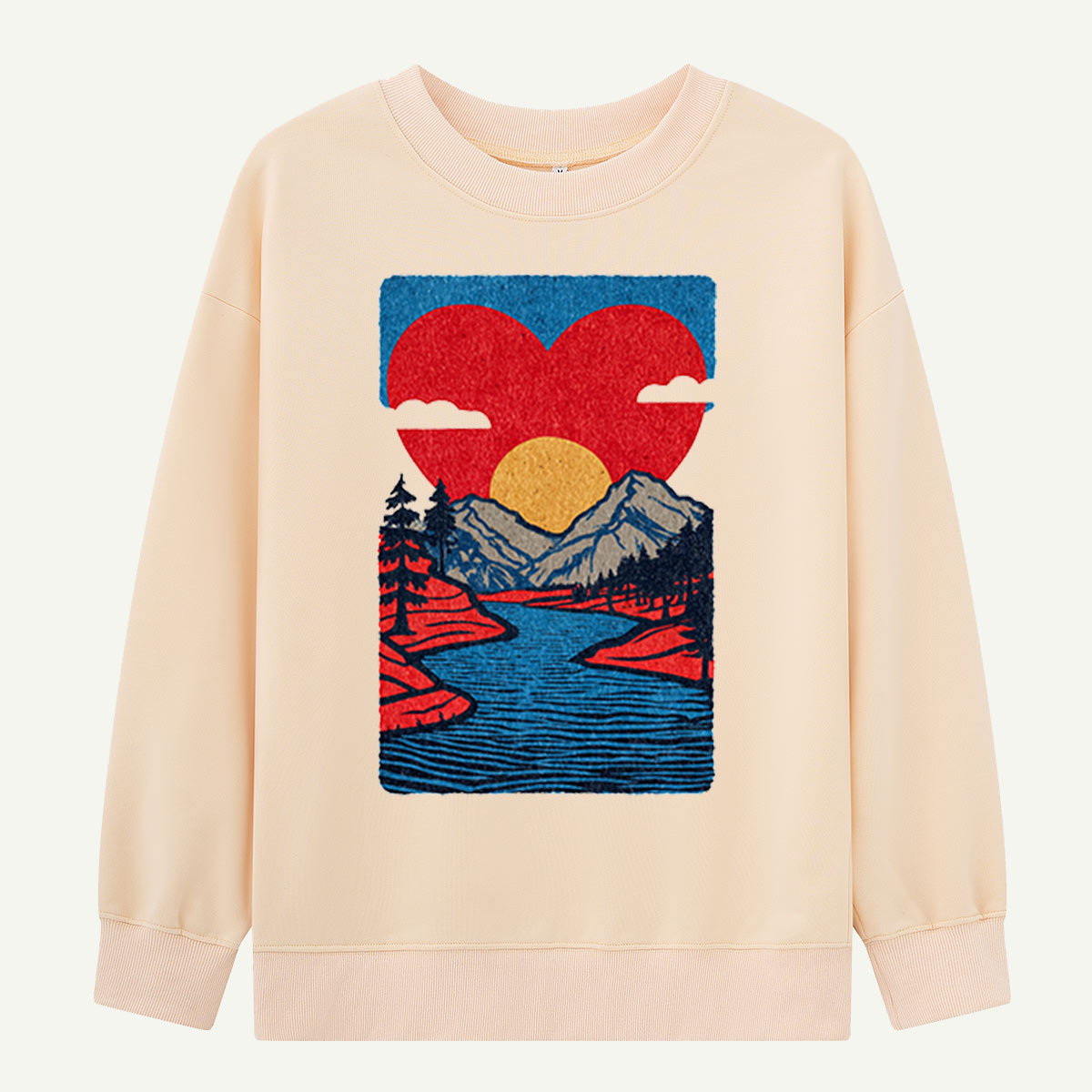 Mountain Heart Landscape Sweatshirts