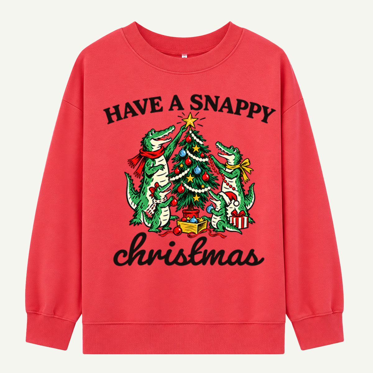 Have A Snappy Christmas Alligators Decorating Christmas Tree Sweatshirts