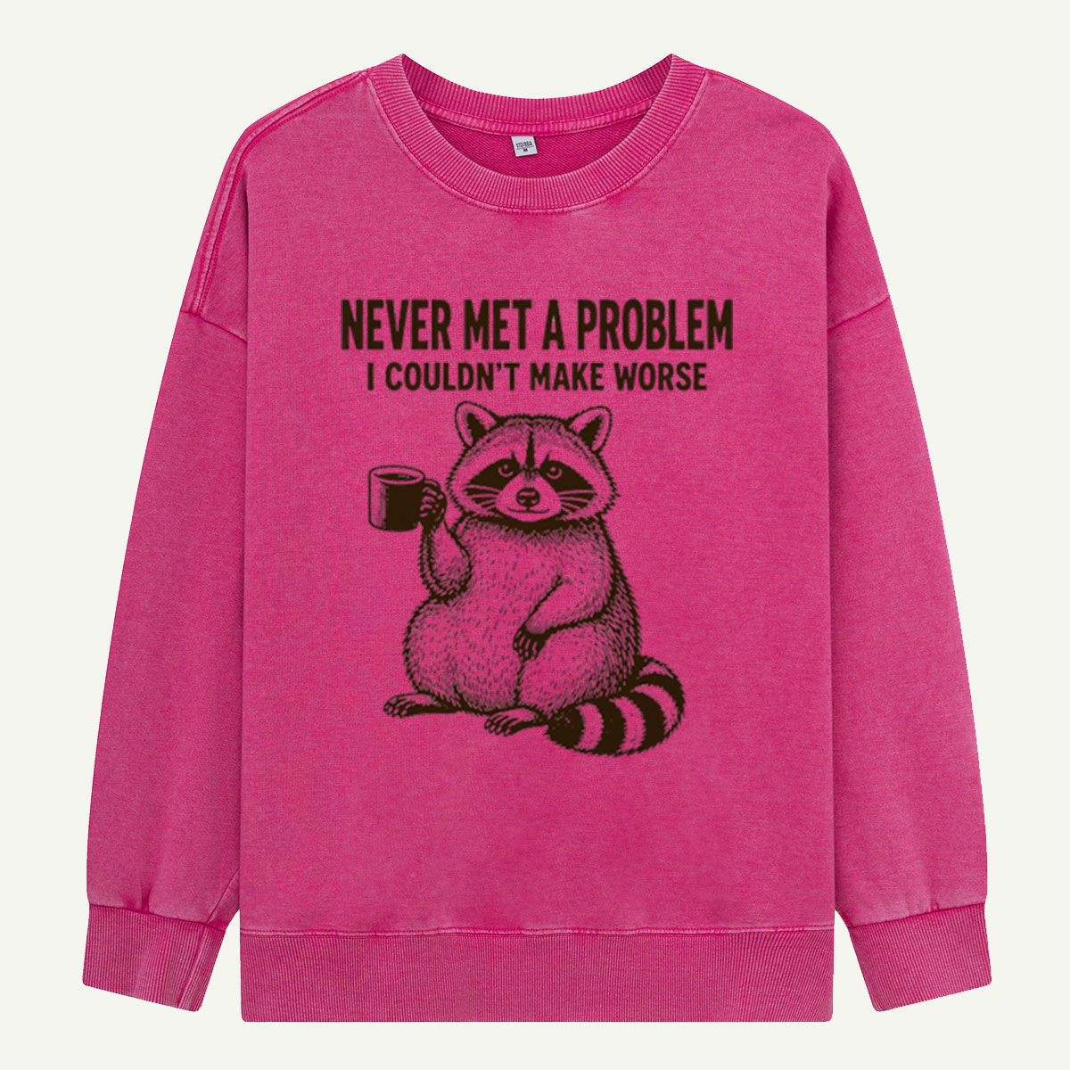 Raccoon Making It Worse Washed Sweatshirts