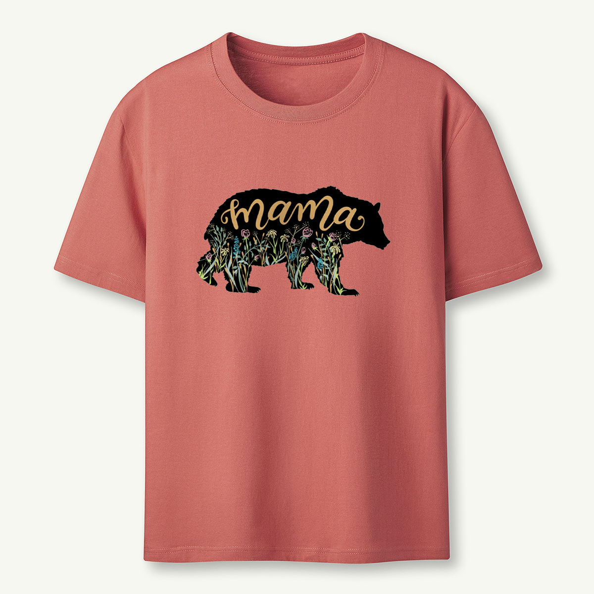 Mama Bear with Wildflowers T-Shirt