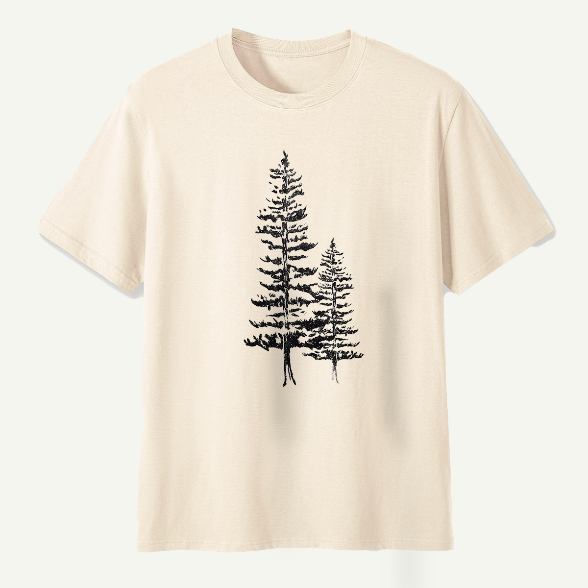 Lone Pine Tree Botanical Sketch T-Shirt