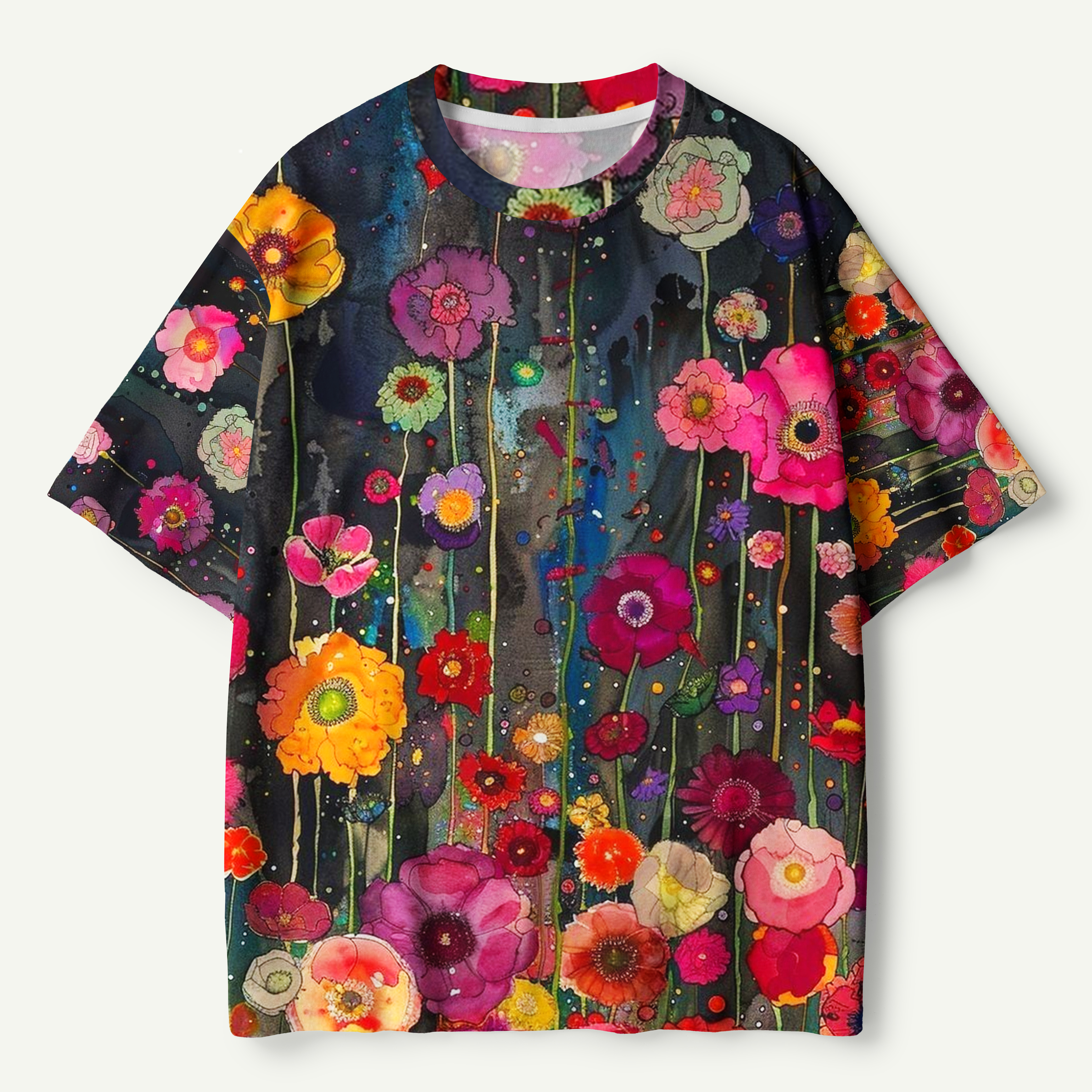 Iridescent Iris Botanical Bloom Premium Pure Cotton Tee
