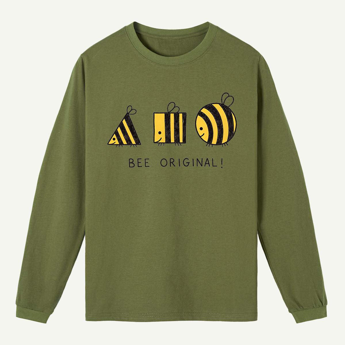 Bee Original Geometric Bees Long Sleeve T-Shirt