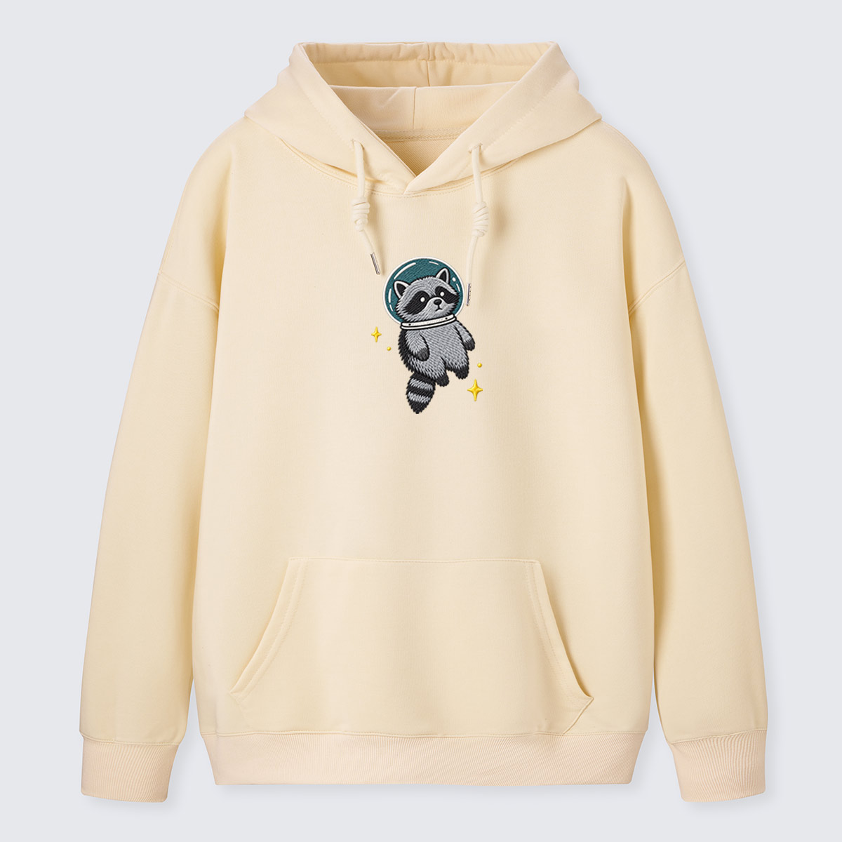 Skateboard Raccoon Embroidered Cotton Hoodie