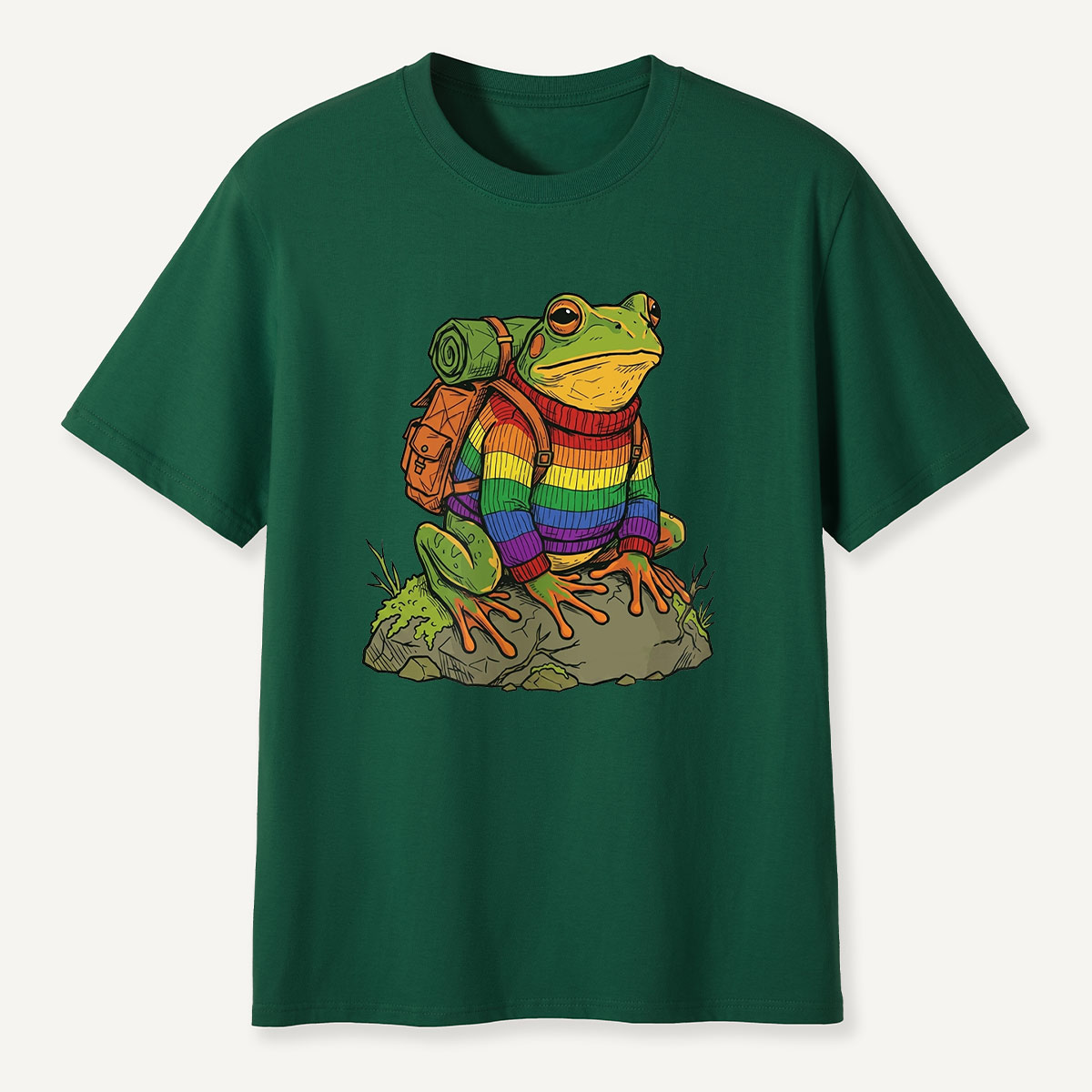 Frog Rainbow Backpack T-Shirt