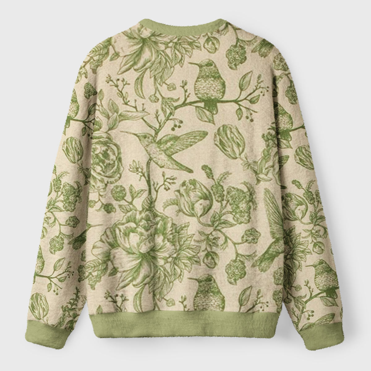 Garden Song Toile Ugly Fuzzy Fleece Sweatshirt