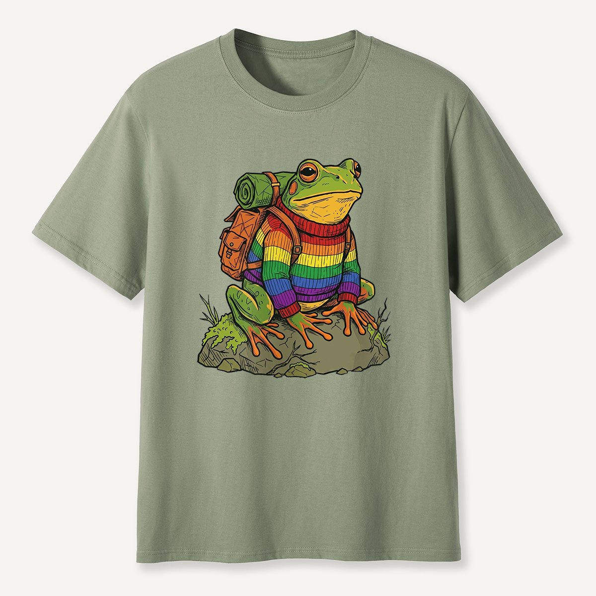 Frog Rainbow Backpack T-Shirt