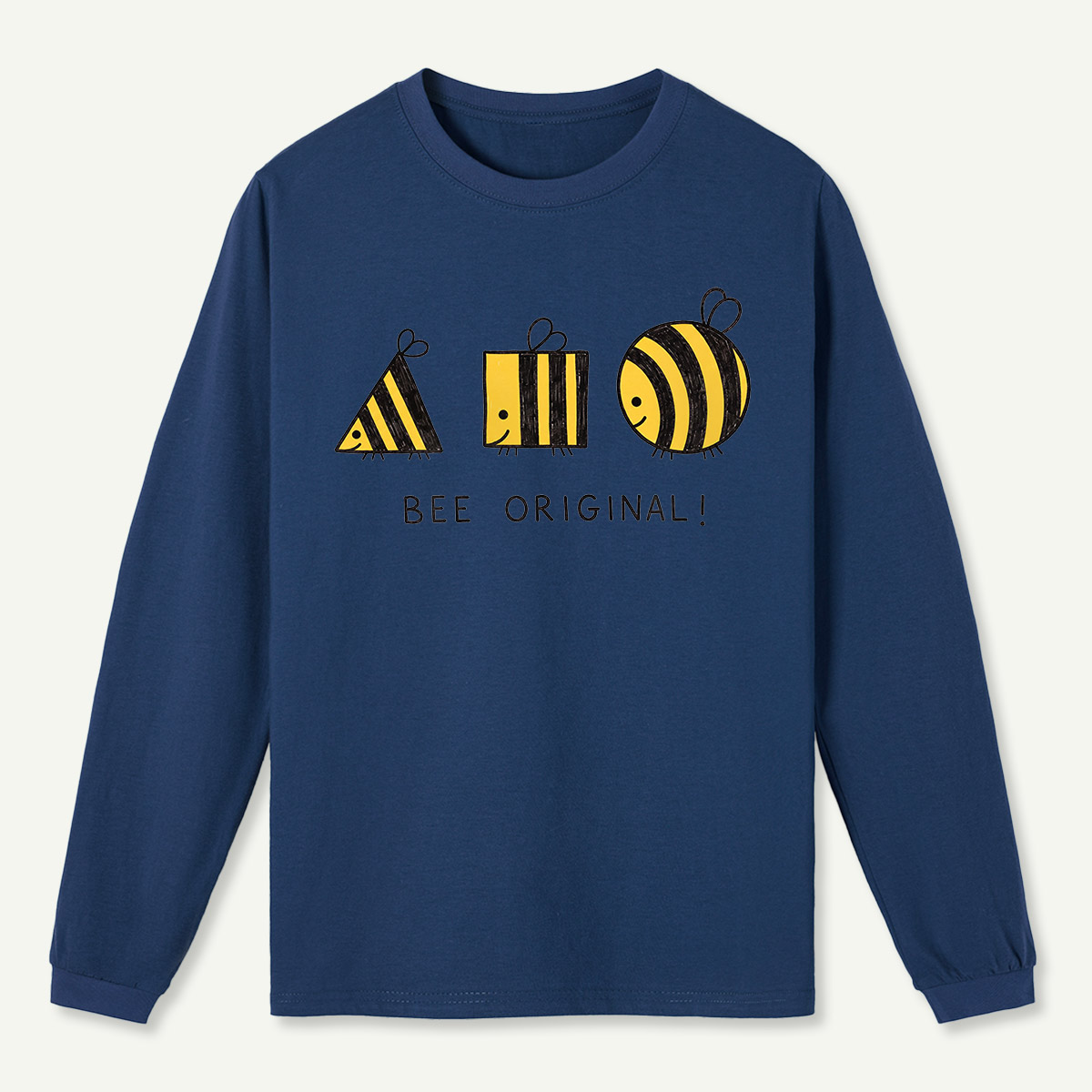 Bee Original Geometric Bees Long Sleeve T-Shirt
