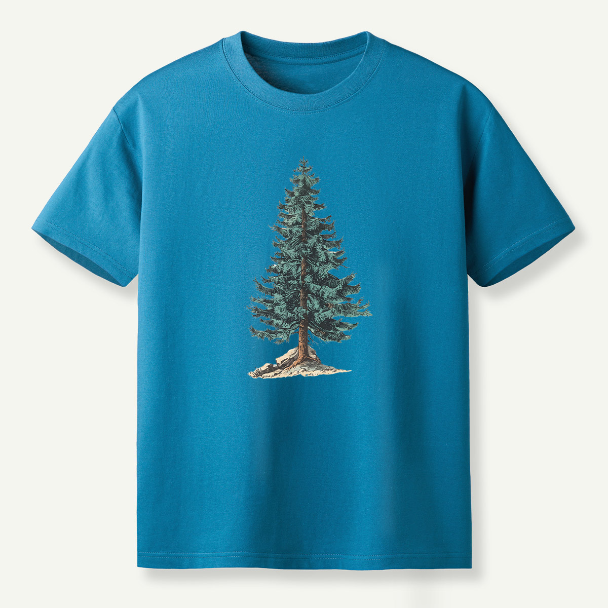 Lone Evergreen Tree Botanical Sketch T-Shirt