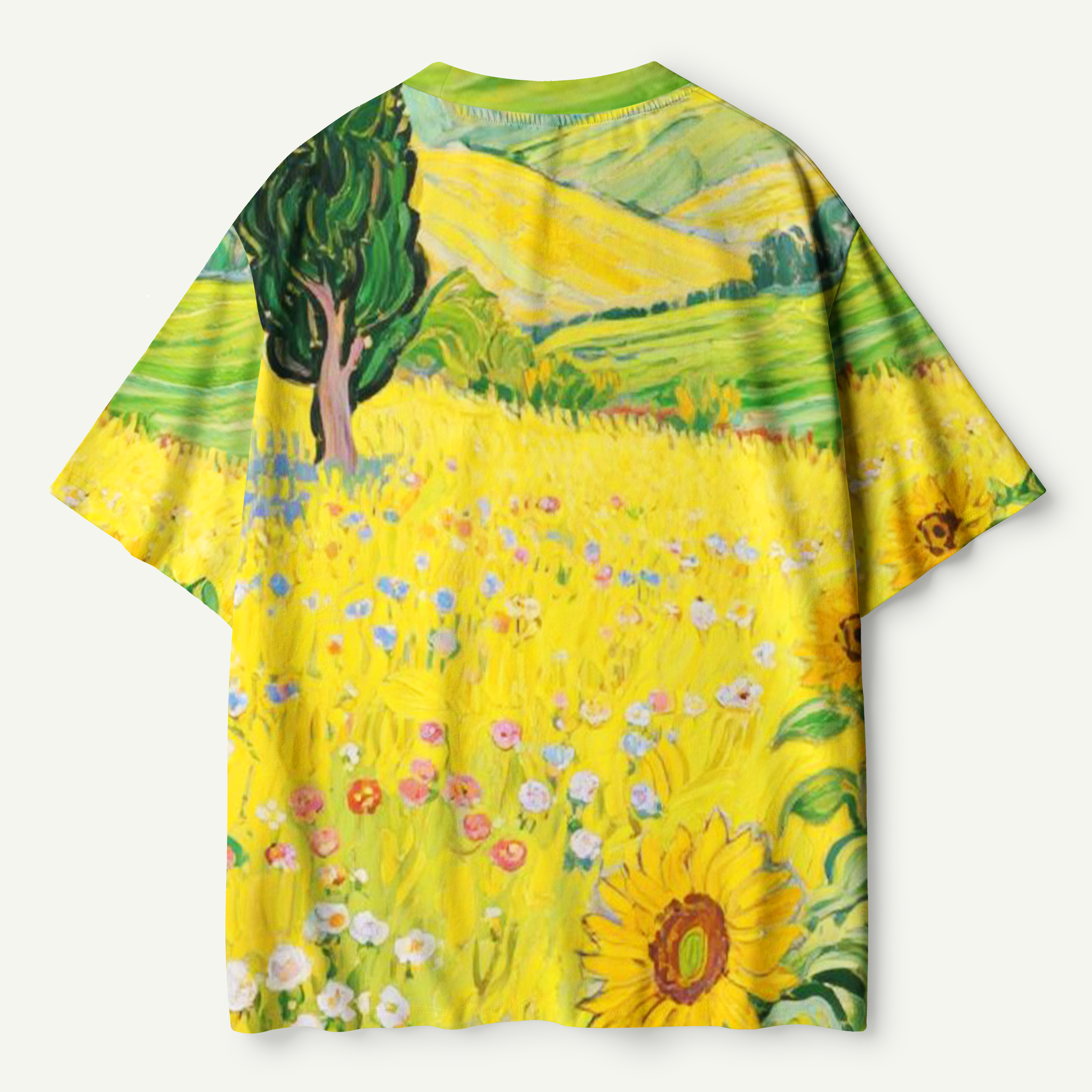 Golden Sunflower Field Bloom Premium Pure Cotton Tee