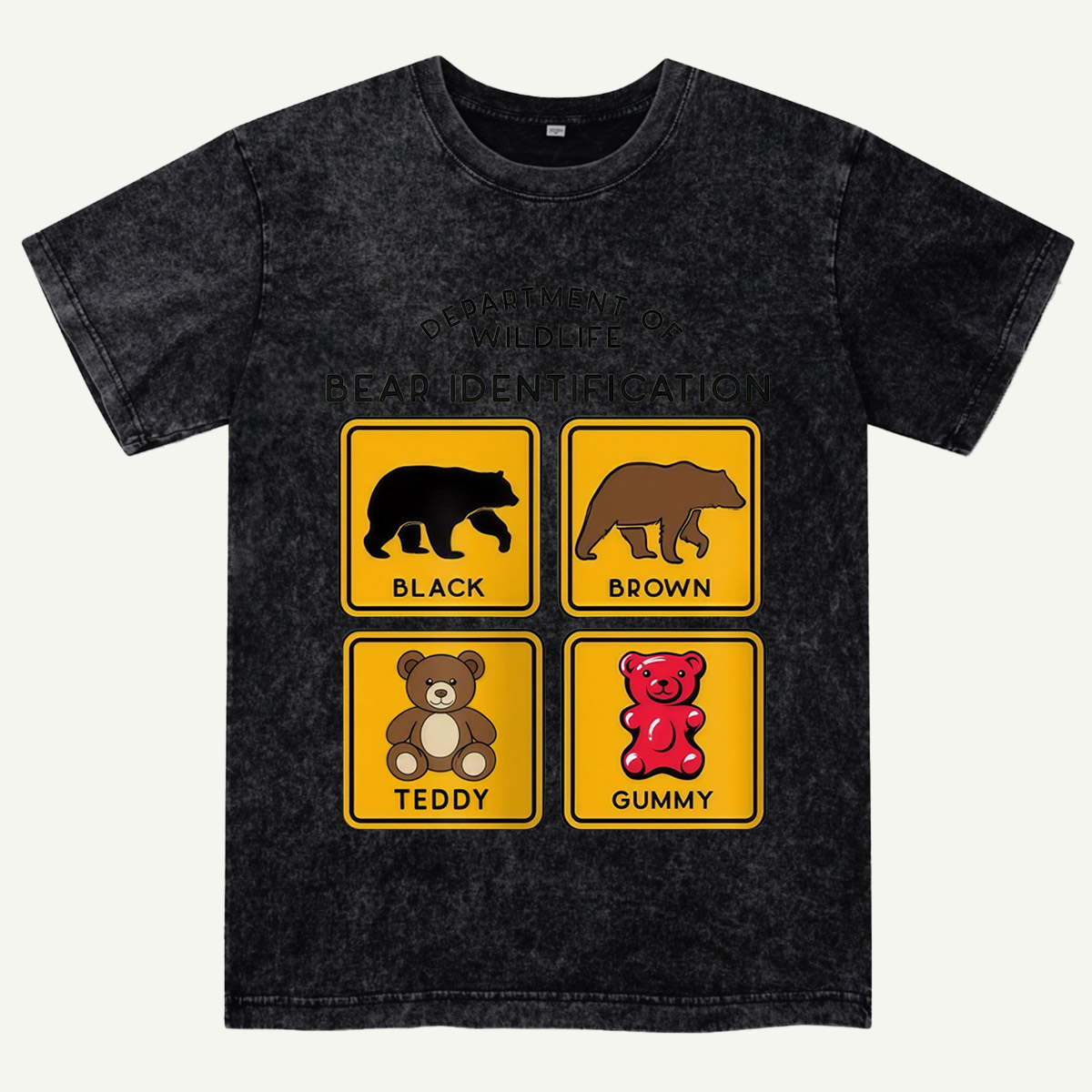Department of Wildlife Bear Identification Washed T-Shirt