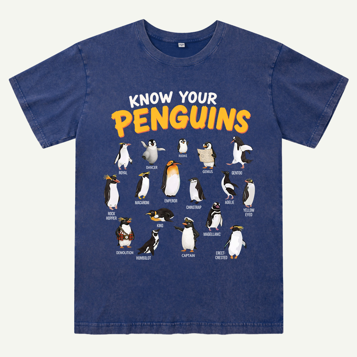 Know Your Penguins Penguin Species Washed T-Shirt