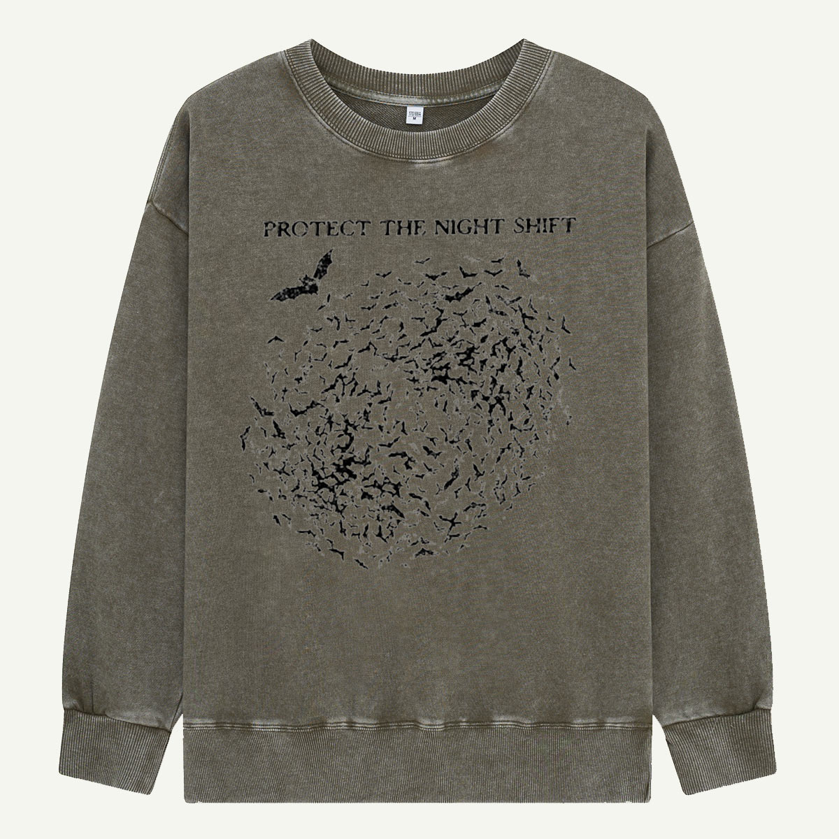 Protect the Night Shift Bat Swarm Washed Sweatshirts