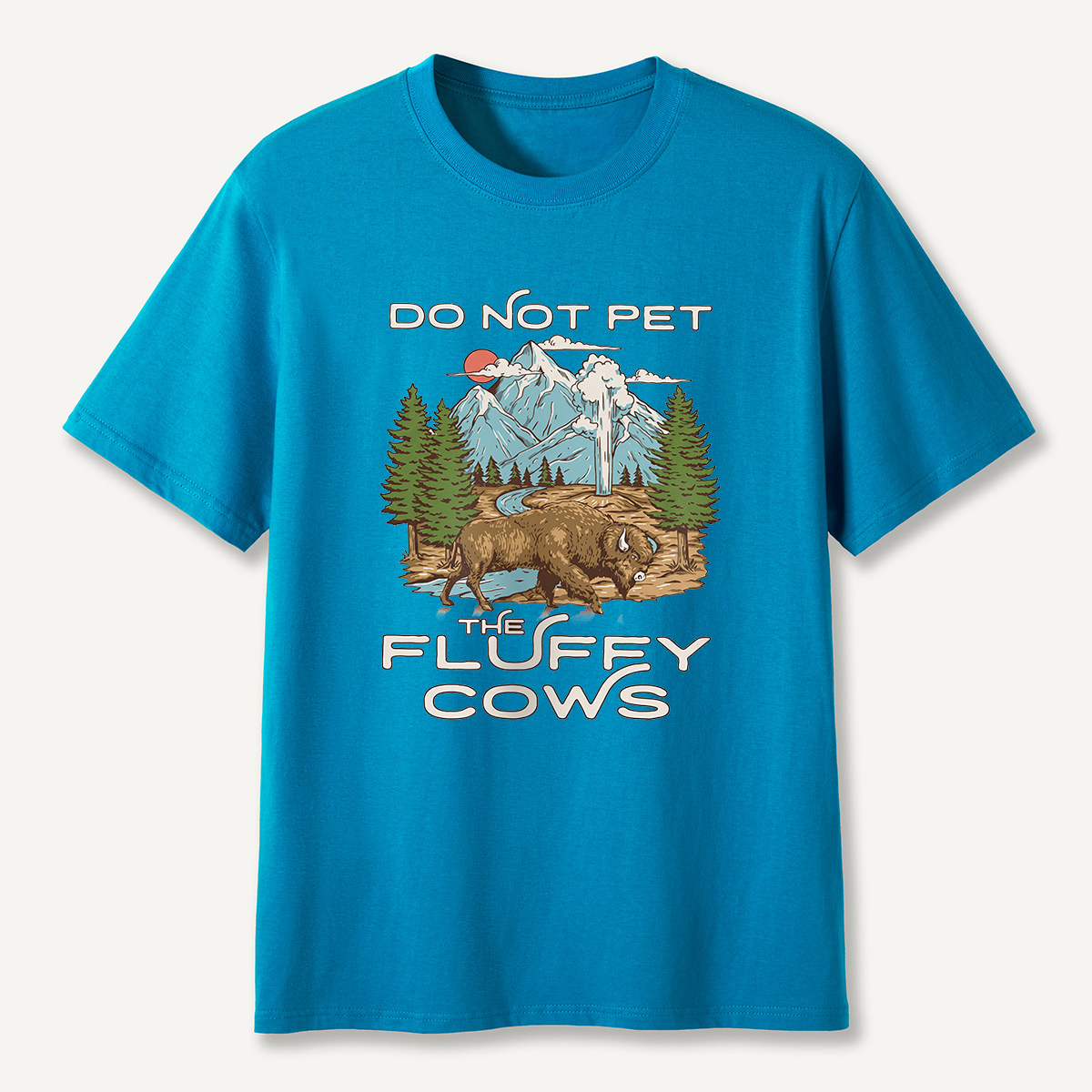 Do Not Pet the Fluffy Cows Mountain Scene T-Shirt