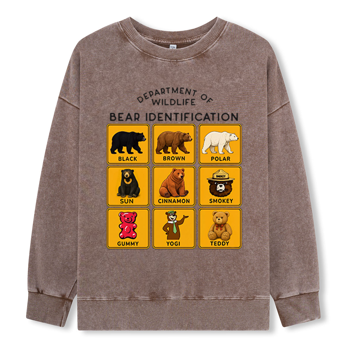 Department of Wildlife Bear Identification Washed Sweatshirts