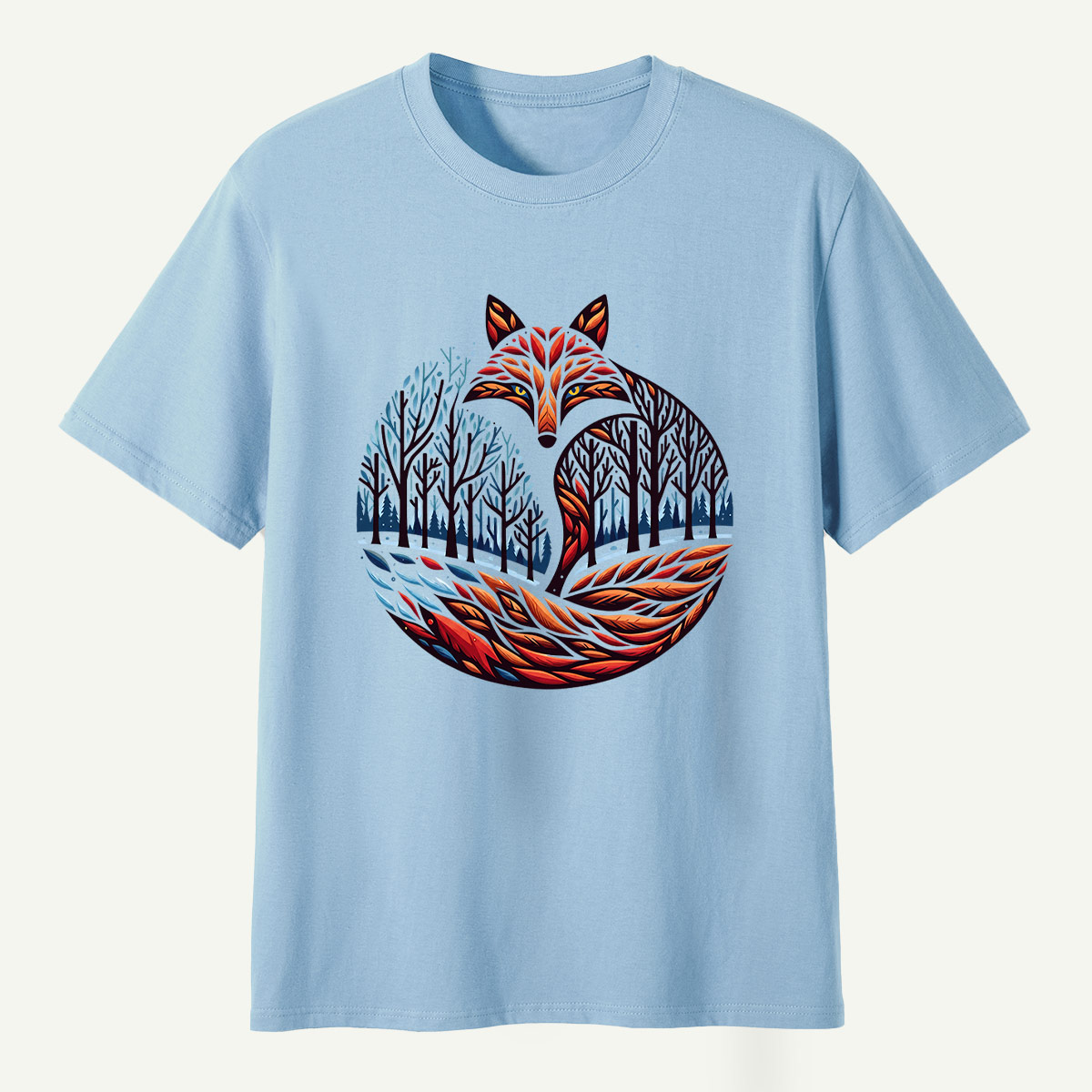Fox Tail Winter Forestscape T-Shirt