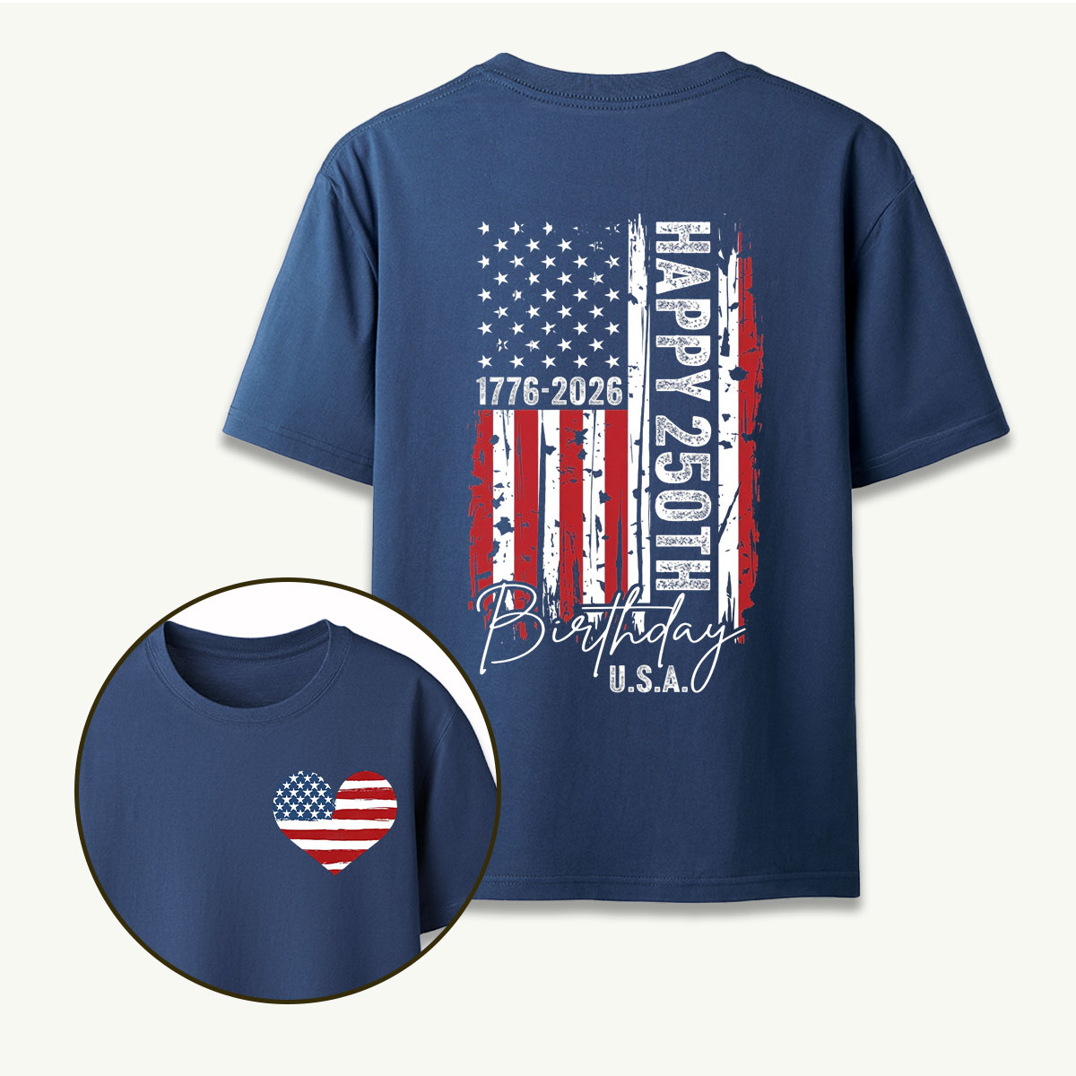 Happy 250th Birthday USA 1776‑2026 American Flag T-Shirt