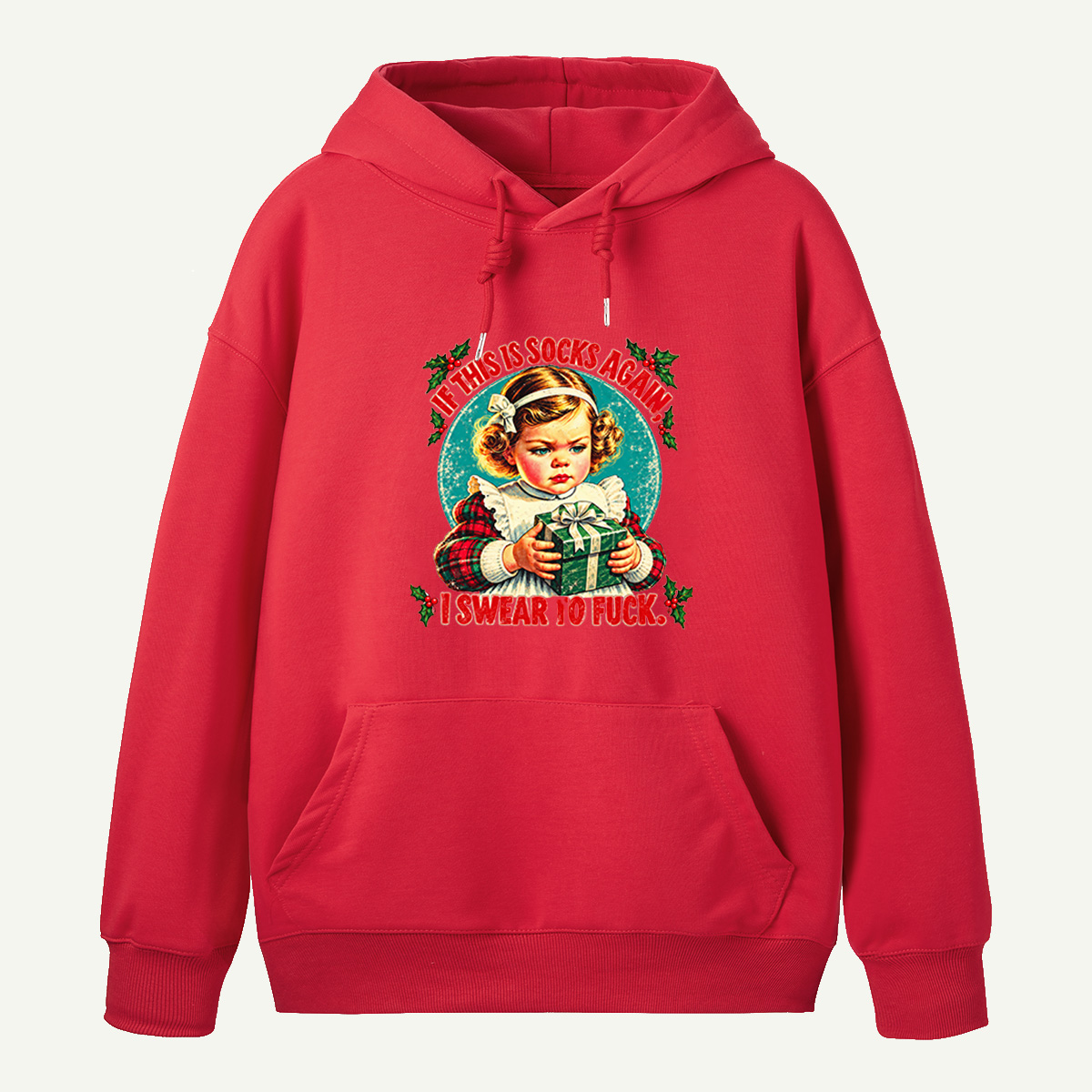 If This Is Socks Again I Swear To Fuck Angry Little Girl With Christmas Present Hoodie