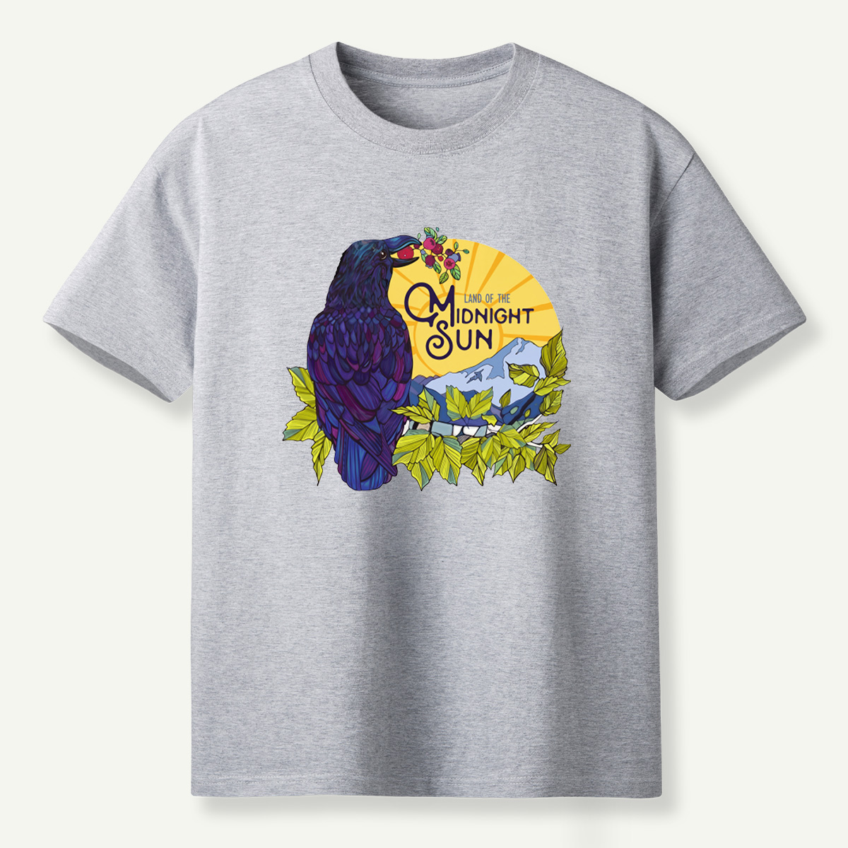 Land Of The Midnight Sun Raven Mountain Alaska Landscape T-Shirt
