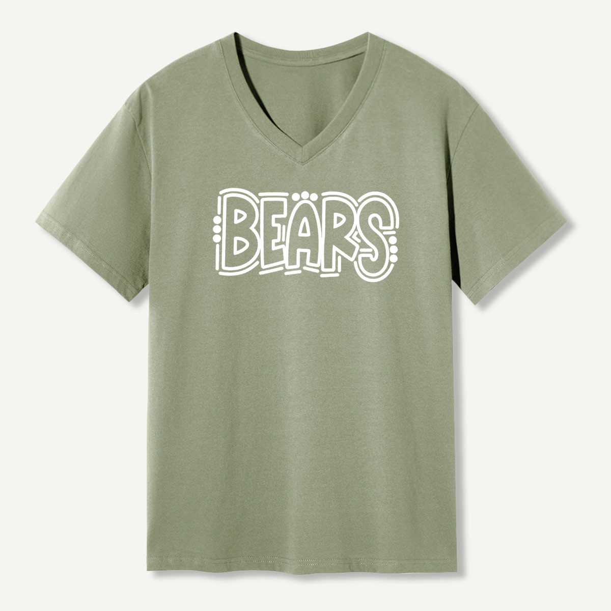 Bears Doodle Lettering Quote V-neck T-Shirt