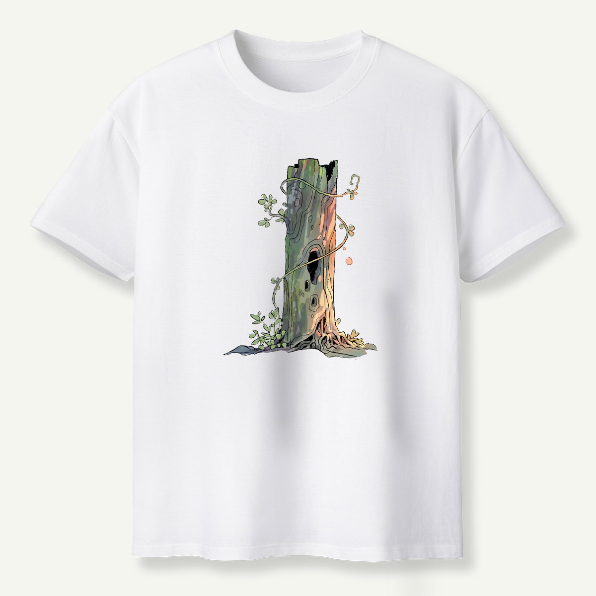 Mossy Hollow Tree Woodland Habitat T-Shirt