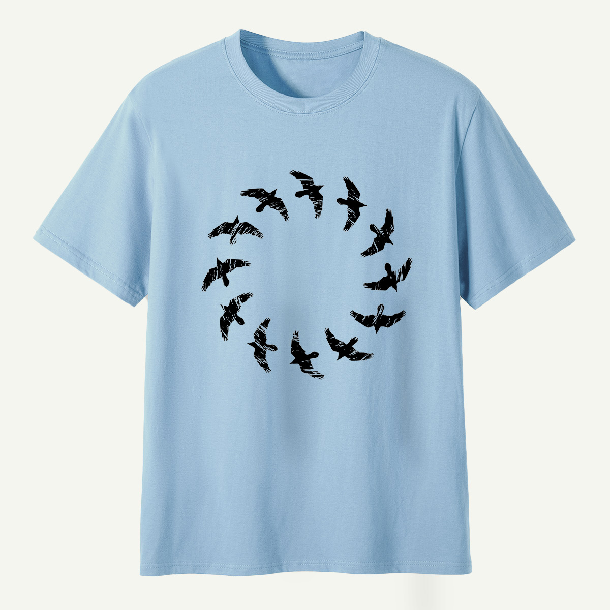 Raven Flight Circle Silhouette T-Shirt