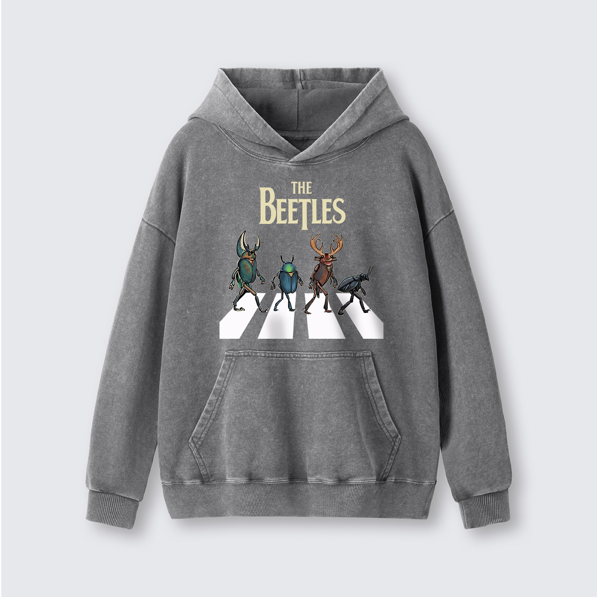 The Beetles Funny Insect Band  Washed Hoodie