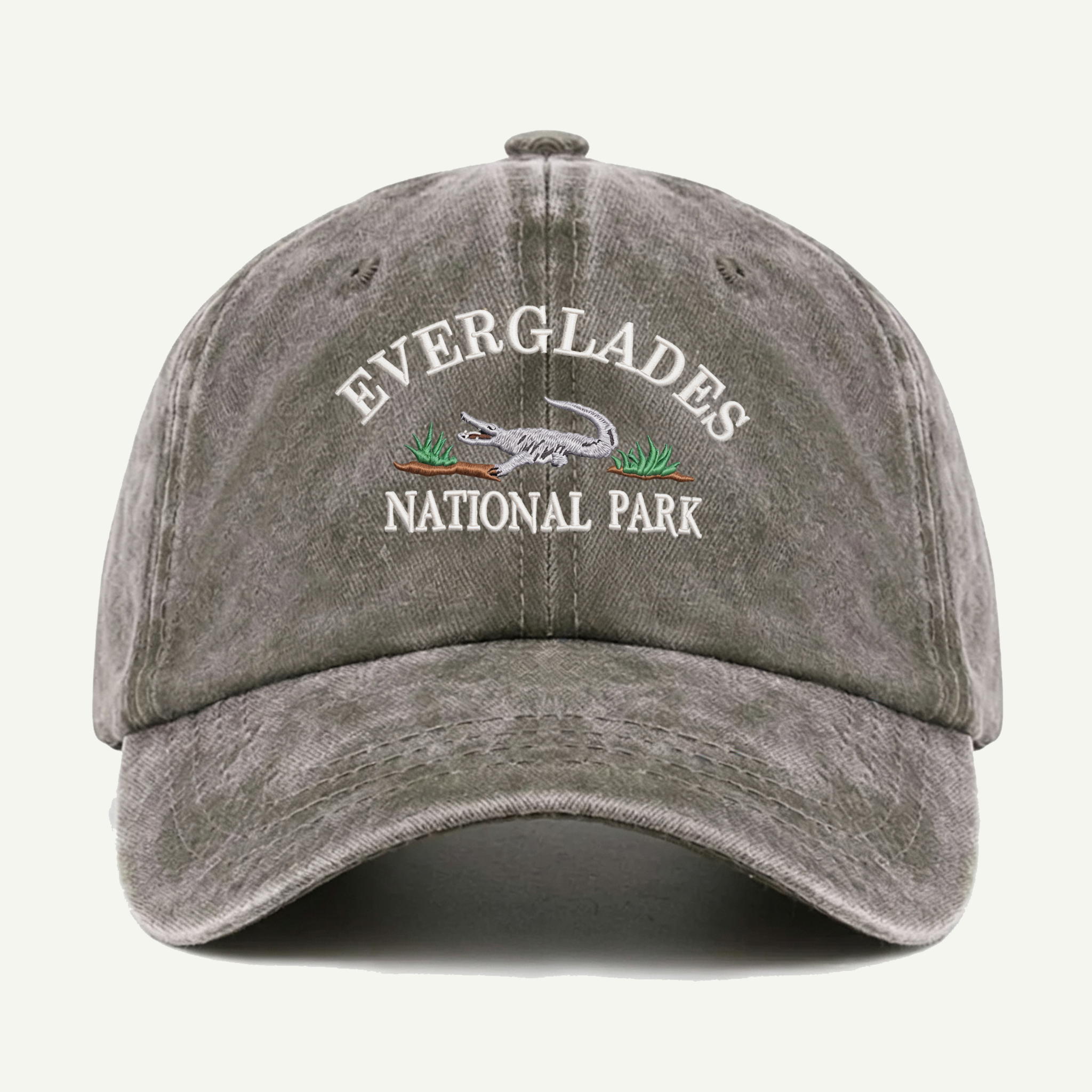 Everglades National Park Alligator Wilderness Washed Embroidered Hat