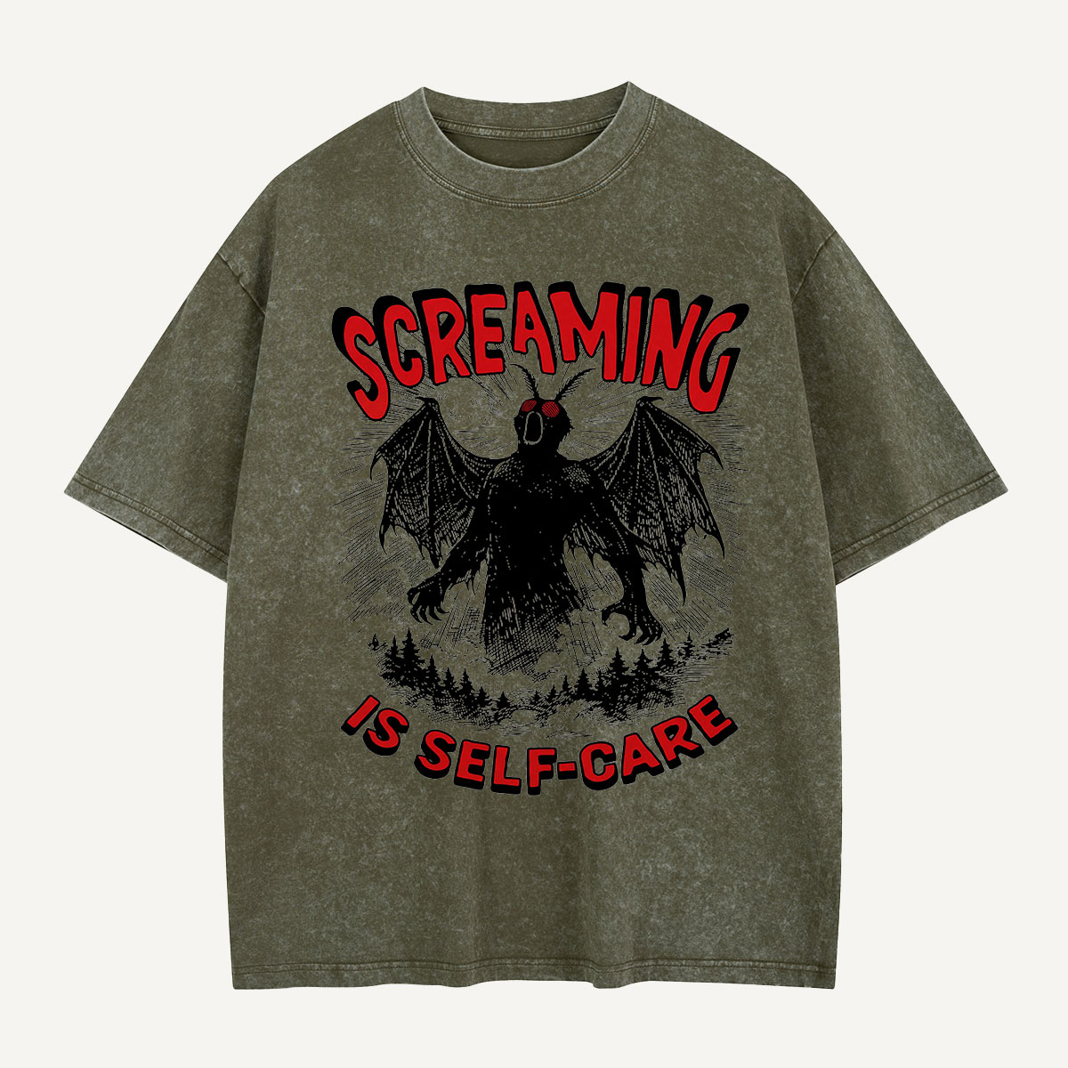 Screaming Is Self-Care Washed T-Shirt