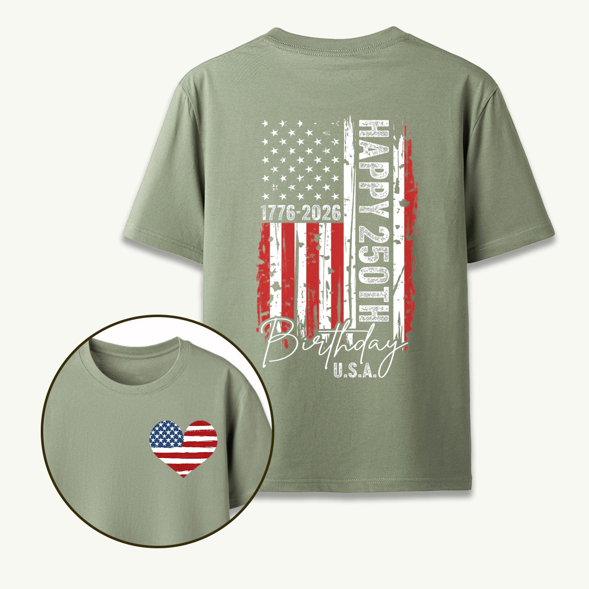 Happy 250th Birthday USA 1776‑2026 American Flag T-Shirt