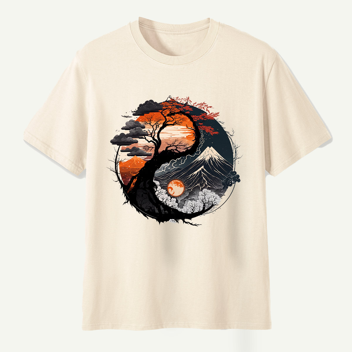 Yin Yang Autumn Forestscape T-Shirt