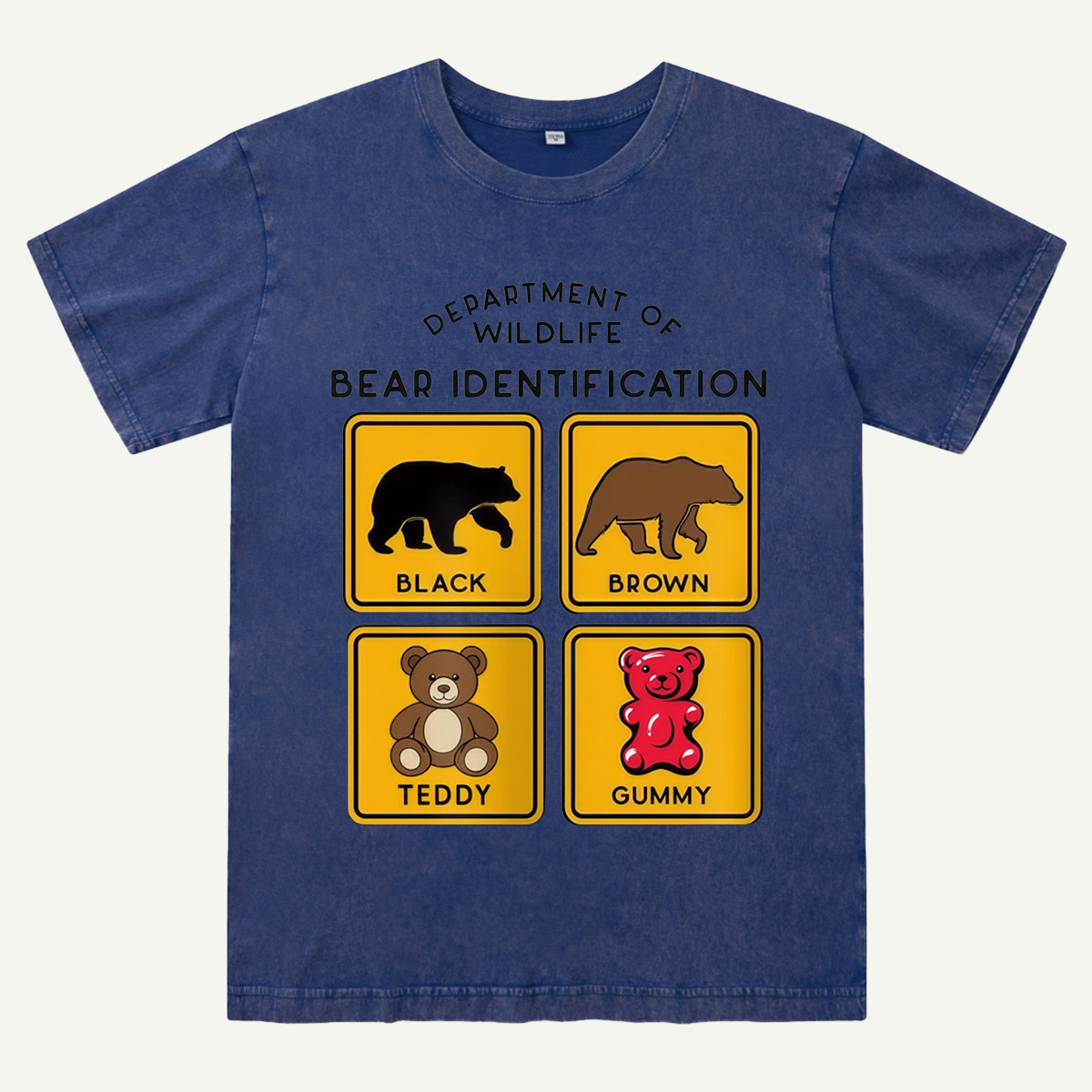 Department of Wildlife Bear Identification Washed T-Shirt