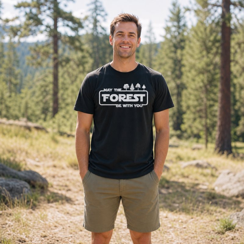 May the Forest Be with You Eco Quote T-Shirt